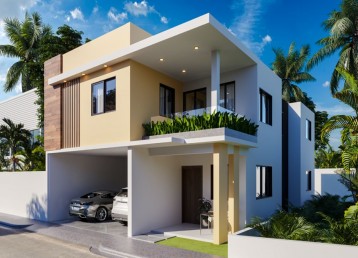 CASA CON FACHADA MODERNA PROXIMO A LA AVE. ECOLOGICA